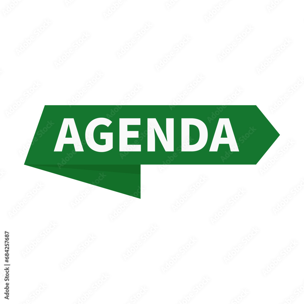 Agenda In Green Rectangle Ribbon Shape For Plan Business Marketing
Agenda In Green Rectangle Ribbon Shape For Plan Business Marketing