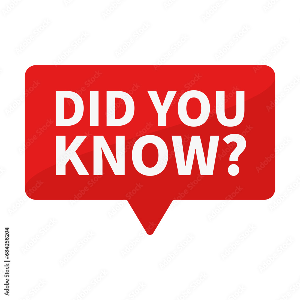 Did You Know In Red Rectangle Shape For Information Announcement
Did You Know In Red Rectangle Shape For Information Announcement
