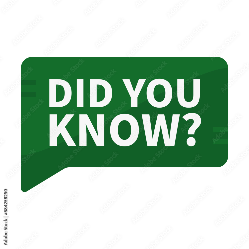 Did You Know In Green Rectangle Shape For Information Announcement
Did You Know In Green Rectangle Shape For Information Announcement