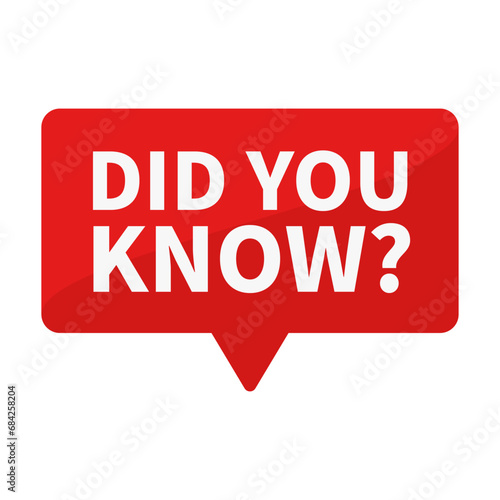 Did You Know In Red Rectangle Shape For Information Announcement
