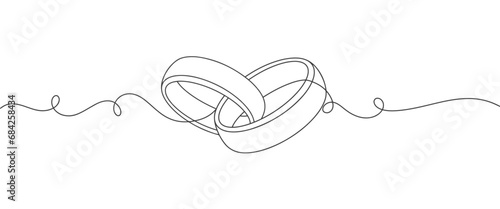 Wedding ring line art vector illustration