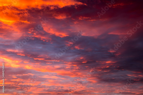 Beautiful clouds at sunset, abstract nature background. 