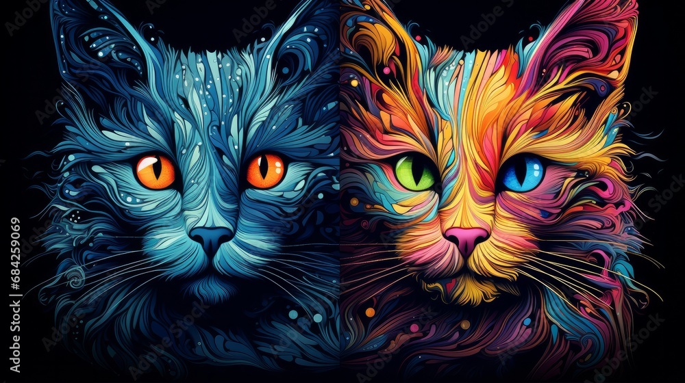Colored cats 
