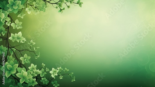 spring green background with plant framin  concept  nature background  copy space  16 9