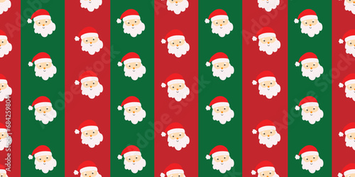 Seamless pattern of Santa Claus Christmas decoration elements