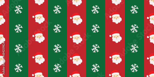 Seamless pattern of Santa Claus Christmas decoration elements