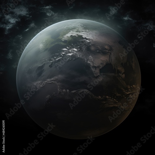 the earth from space, dark style