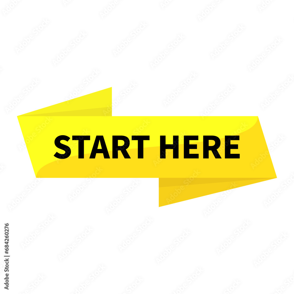 Start Here In Yellow Rectangle Ribbon Parallelogram Shape For Promotion Business Marketing
Start Here In Yellow Rectangle Ribbon Parallelogram Shape For Promotion Business Marketing