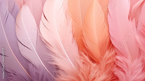 Colorful feather background, generative ai