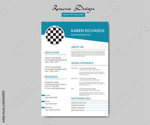 clean and modern resume portfolio or CV template