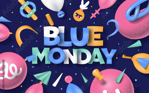 Free photo Blue Monday concept with cup of coffee. Ai Generative