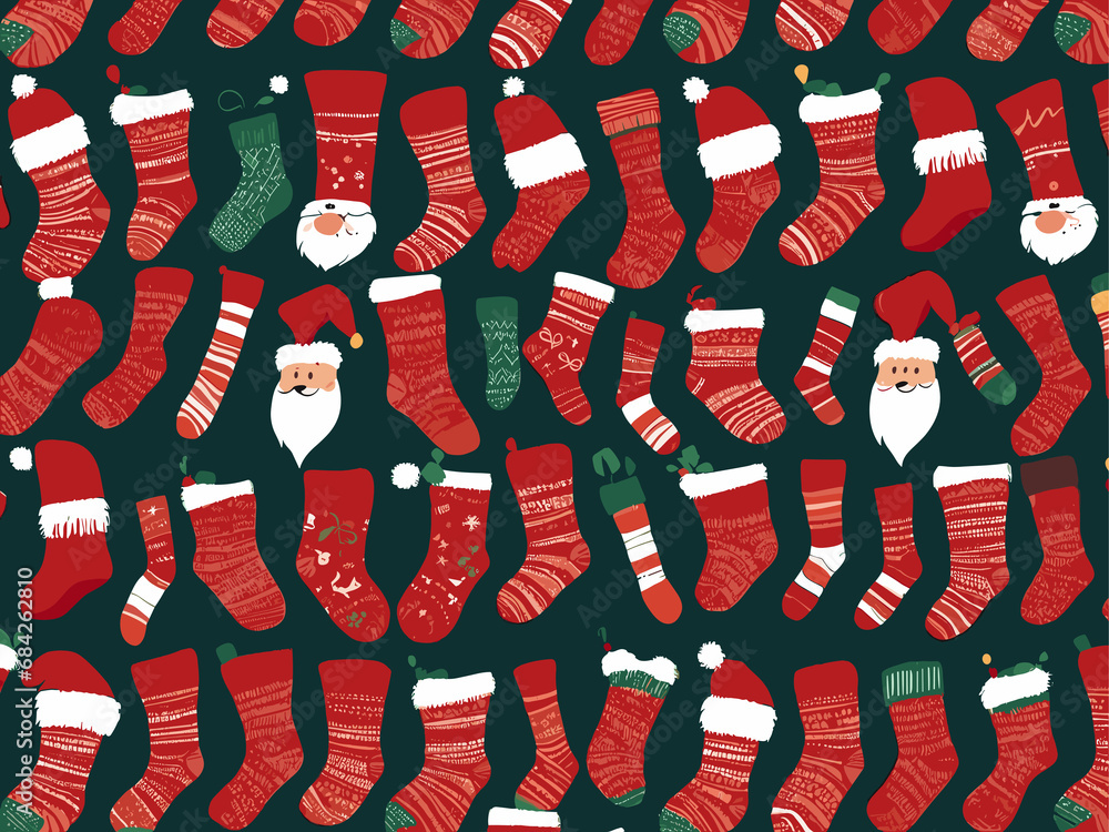 pattern with christmas socks
