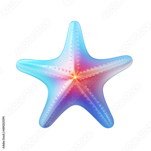 3D starfish neon soft smooth lighting