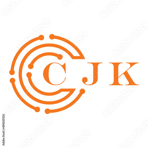 CJK letter design. CJK letter technology logo design on white background. CJK Monogram logo design for entrepreneur and business photo