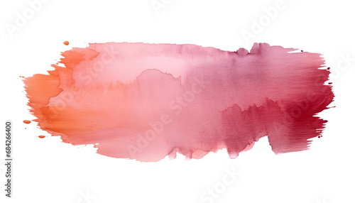 pink red watercolor strokes isolated on transparent background cutout photo