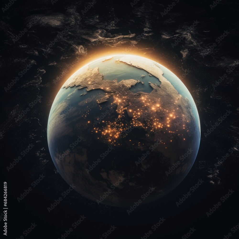 Fototapeta premium the planet earth from space in the night