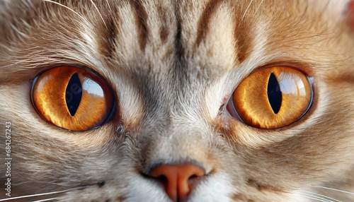 Macro shot of innocent eyes of British Shorthair cat