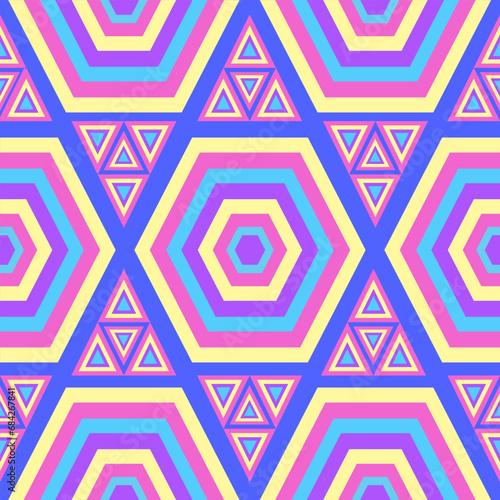 beautiful geometric seamless pattern. It is a vector image with geometric elements. It is an art design. used for clothing background wallpaper pattern wrapping Batik fabric illustration.