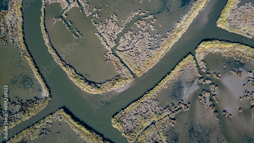 Photography Aerial view of a Ria de Aveiro canal
