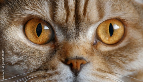 Macro shot of innocent eyes of Scottish Fold cat