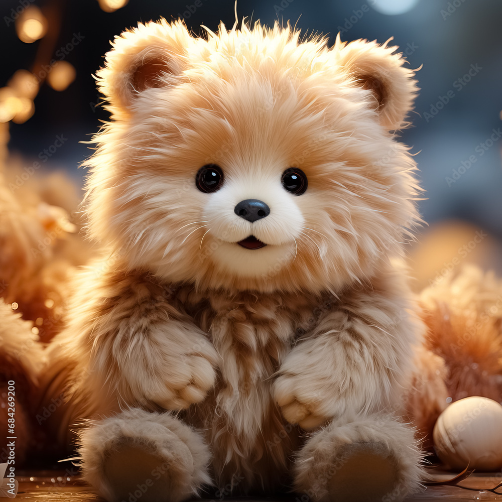 Fluffy Teddy Bear with a Heartwarming Smile