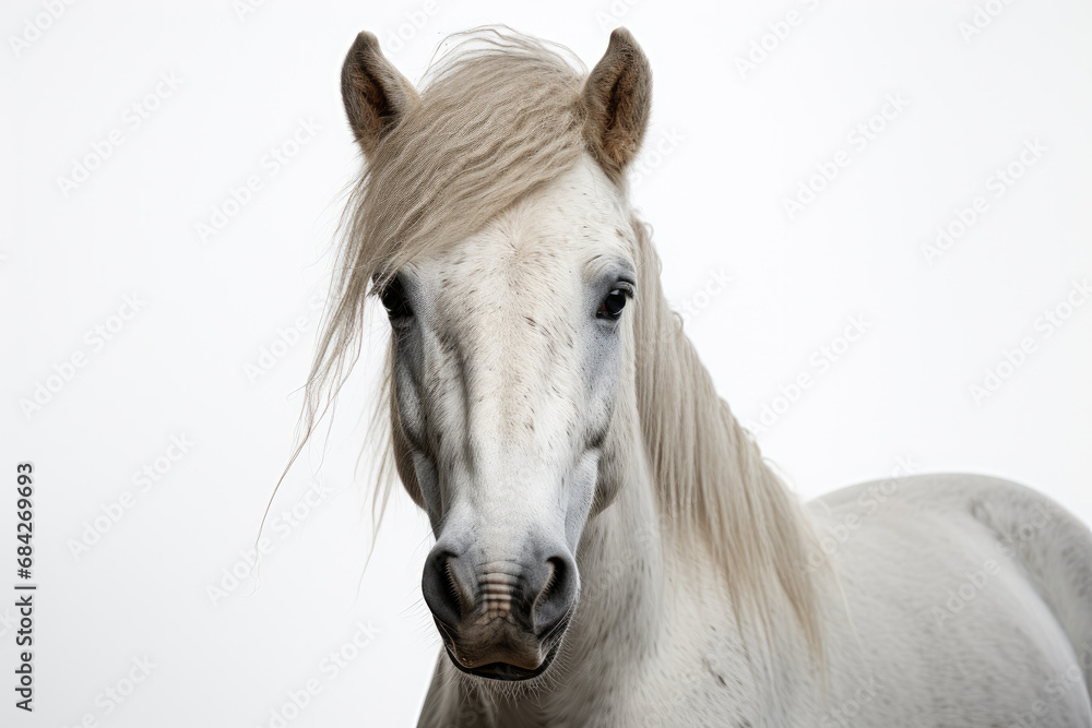 A horse on a white background.