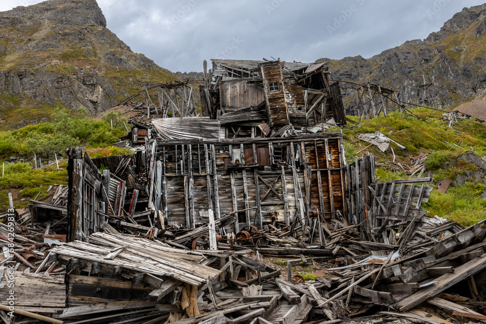 Dilapidated old wooden mining building Dilapidated old wooden mining building