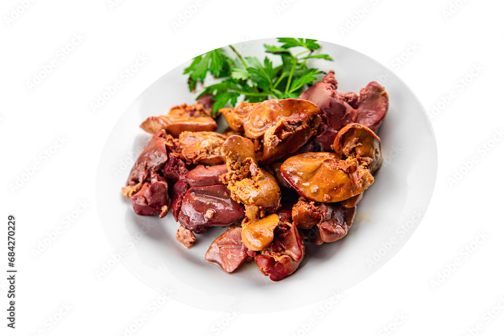 chicken liver offal eating cooking appetizer meal food snack on the table copy space food background rustic top view chicken liver offal eating cooking appetizer meal food snack on the table copy space food background rustic top view