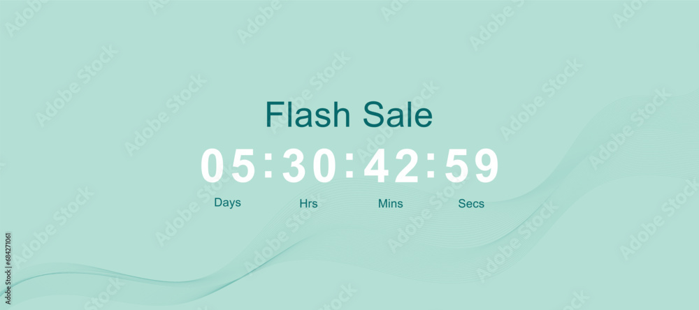 Flat vector design of sale countdown banner. Sale promo badge.