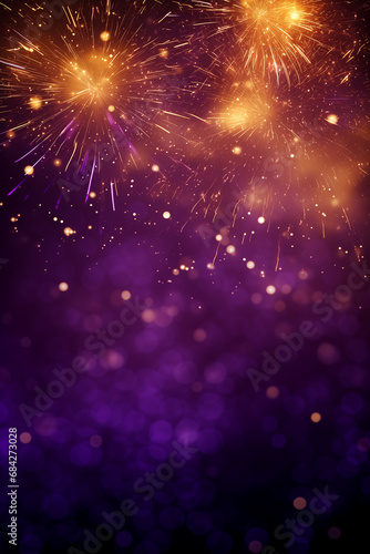 Abstract festive bokeh background with glowing light and copy space. new year and christmas concept.