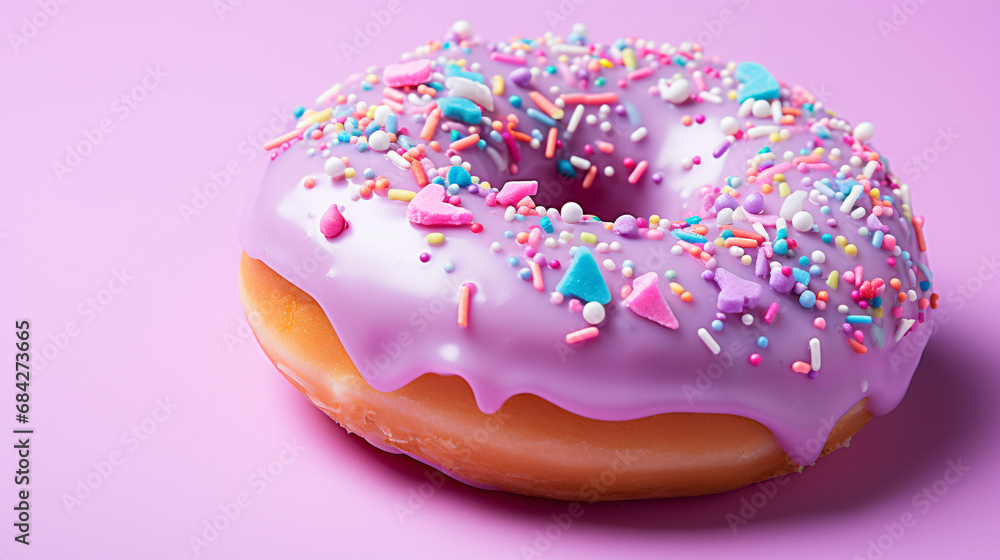 glazed donuts close-up, side view. pastel colors, pink and light blue tones, multi colored dessert. Cookies, pastries, flour products. glazed donuts close-up, side view. pastel colors, pink and light blue tones, multi colored dessert. Cookies, pastries, flour products.