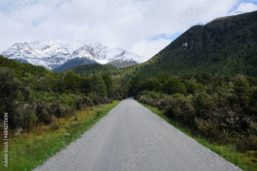 road in mountains in new zealand