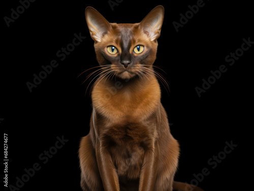 Burmese Cat, Studio Shot Isolated on Clear Background, Generative AI