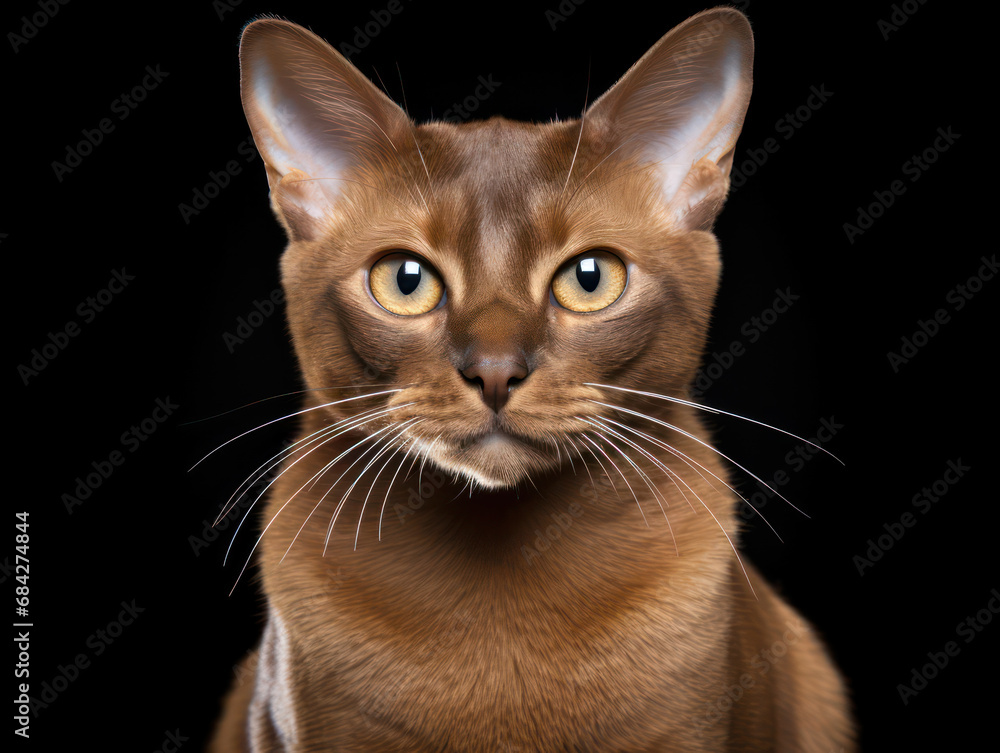 Burmese Cat, Studio Shot Isolated on Clear Background, Generative AI