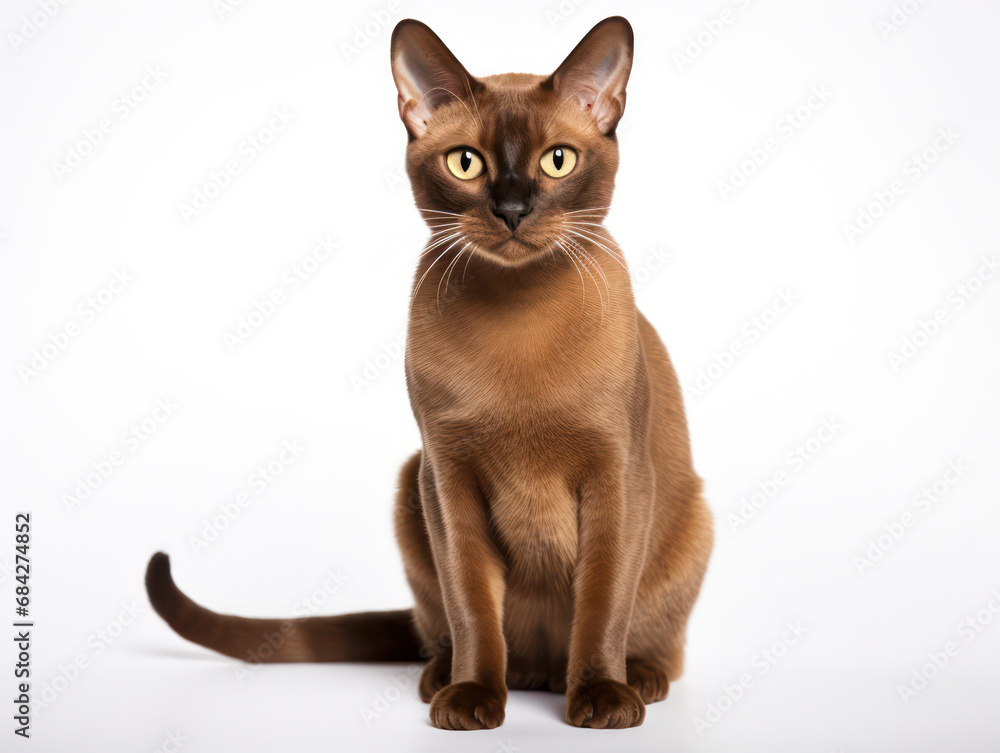 Burmese Cat, Studio Shot Isolated on Clear Background, Generative AI Burmese Cat, Studio Shot Isolated on Clear Background, Generative AI