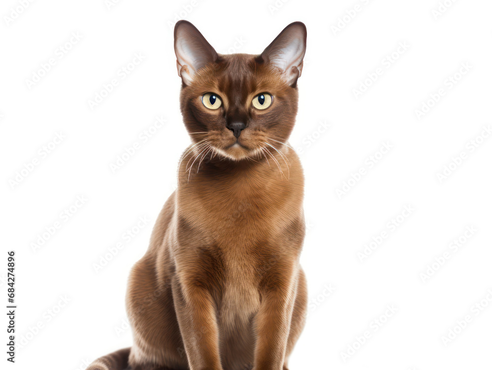 Burmese Cat, Studio Shot Isolated on Clear Background, Generative AI Burmese Cat, Studio Shot Isolated on Clear Background, Generative AI