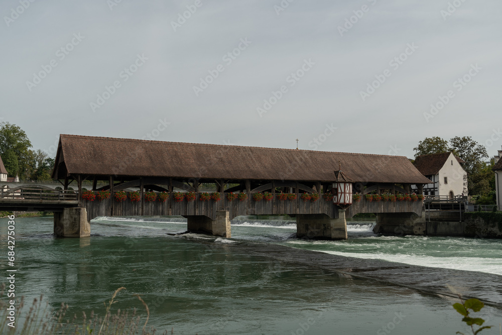 Reuss bridge over the river in Bremgarten in Switzerland Reuss bridge over the river in Bremgarten in Switzerland