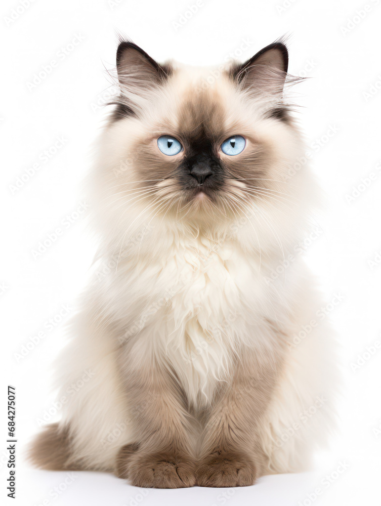 Himalayan Cat, Studio Shot Isolated on Clear Background, Generative AI