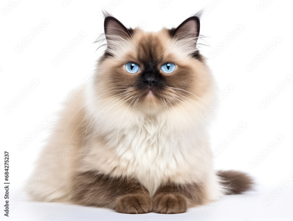 Himalayan Cat, Studio Shot Isolated on Clear Background, Generative AI