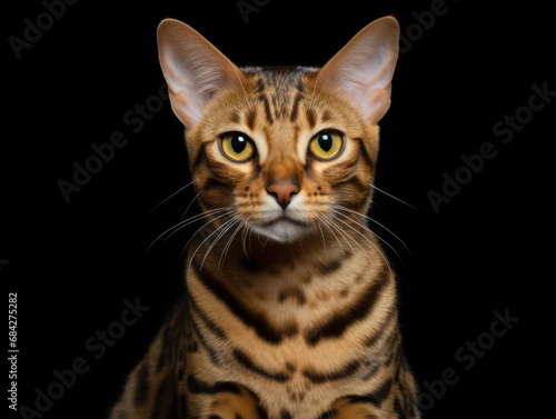 Ocicat Cat, Studio Shot Isolated on Clear Background, Generative AI