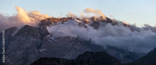 mount Marmolada Alps Dolomites mountains sunset view
