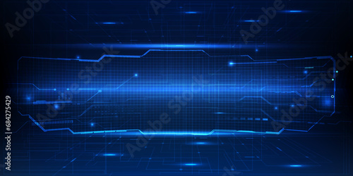 Futuristic hi tech panel horizontal space for product showcase or layout with hi tech curve panel and digital circuit network.Vector illustrations.Futuristic digital tech design concepts.