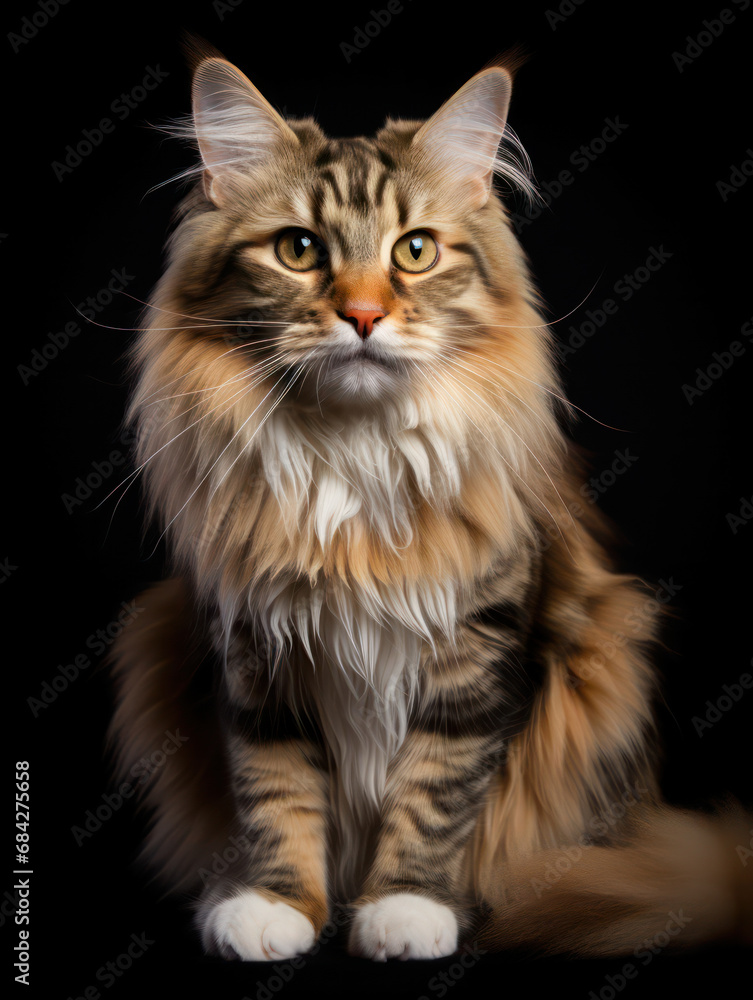 Ragmuffin Cat, Studio Shot Isolated on Clear Background, Generative AI Ragmuffin Cat, Studio Shot Isolated on Clear Background, Generative AI
