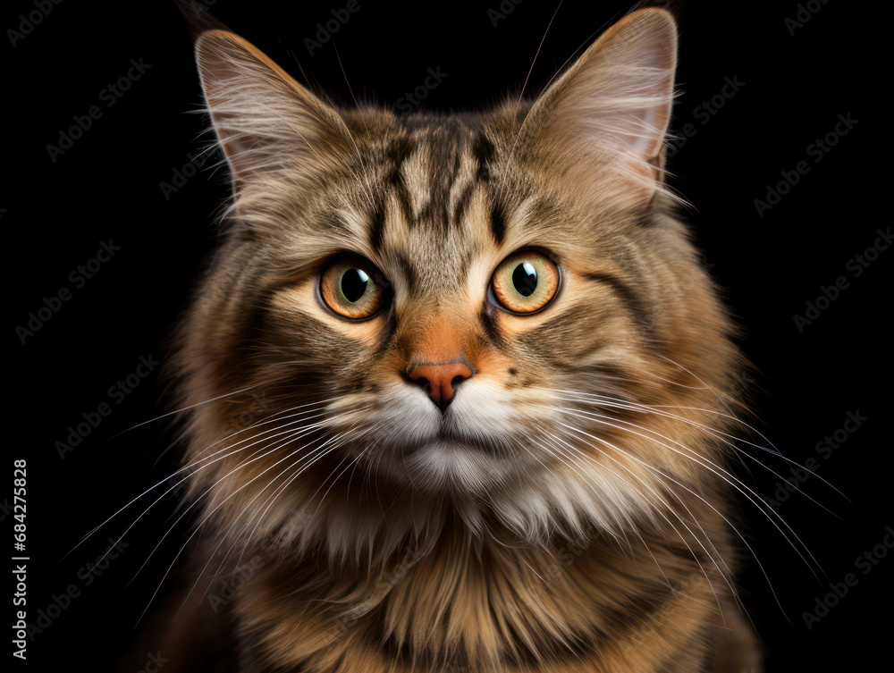 Ragmuffin Cat, Studio Shot Isolated on Clear Background, Generative AI Ragmuffin Cat, Studio Shot Isolated on Clear Background, Generative AI
