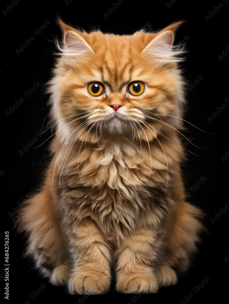 Selkirk Cat, Studio Shot Isolated on Clear Background, Generative AI Selkirk Cat, Studio Shot Isolated on Clear Background, Generative AI