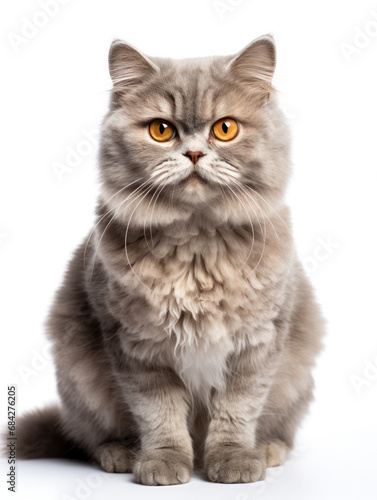 Selkirk Cat, Studio Shot Isolated on Clear Background, Generative AI