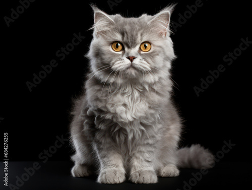 Selkirk Cat, Studio Shot Isolated on Clear Background, Generative AI