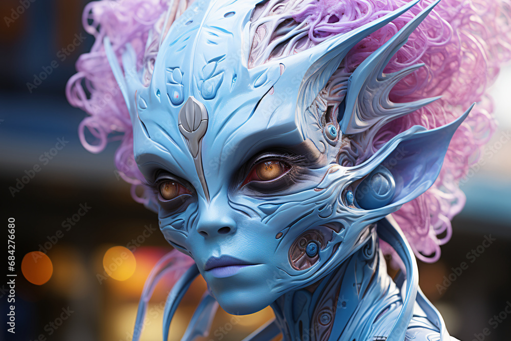 alien, humanoid, space stranger. alien visitor with blue skin and big eyes. colorful illustration. alien, humanoid, space stranger. alien visitor with blue skin and big eyes. colorful illustration.