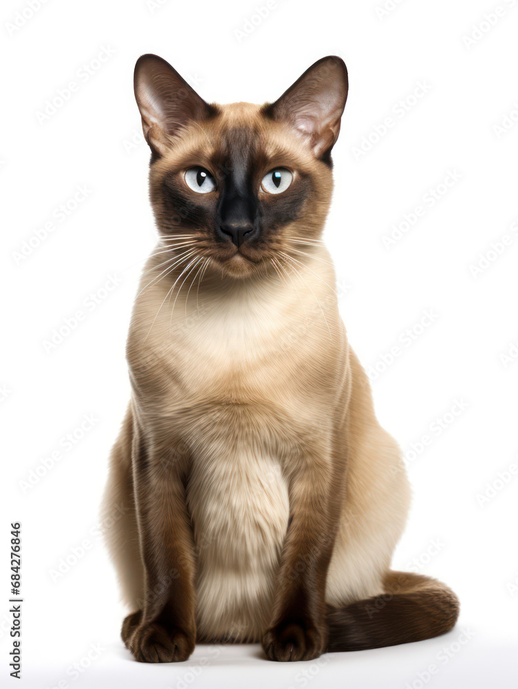 Tokinese Cat, Studio Shot Isolated on Clear Background, Generative AI Tokinese Cat, Studio Shot Isolated on Clear Background, Generative AI