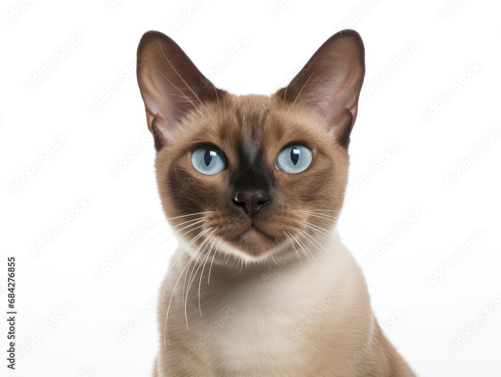 Tokinese Cat, Studio Shot Isolated on Clear Background, Generative AI